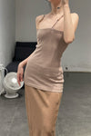 BASERANGE Ribbed Cotton Needle Tank Top TONI and TOTV Collection Made in Portugal TOTV-RC-AU23-TSM Dehydrated Beige TONI